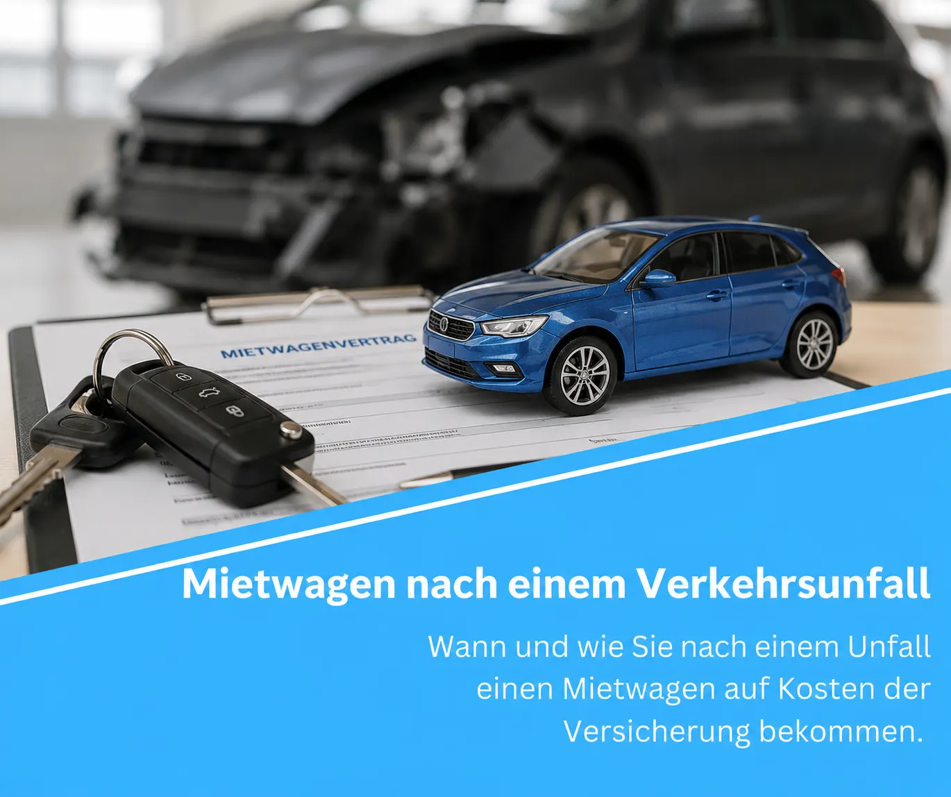 Mietwagen nach einem Verkehrsunfall
